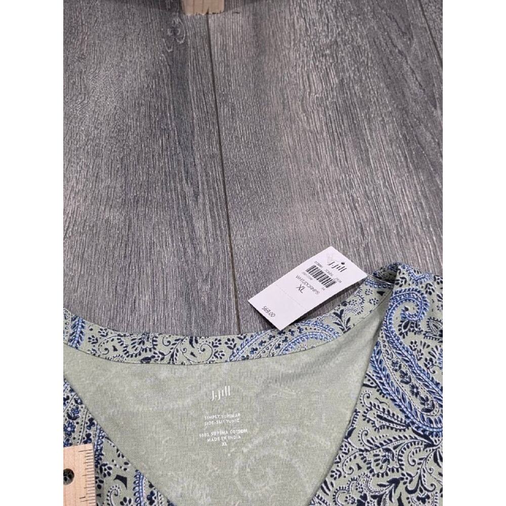 J. Jill SIMPLY SUPIMA cotton women top V-NECK TUNIC Blue XL A004635 - Picture 4 of 7